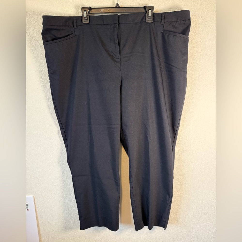 Lane Bryant Plus Size 28 Black Stretch Dress Pants Work Slacks High Rise